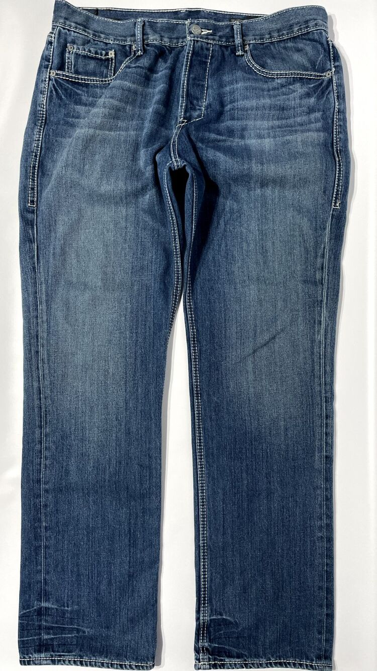 William Rast Jake Straight Fit Button Fly Medium Wash Jeans Men’s Size 38x34